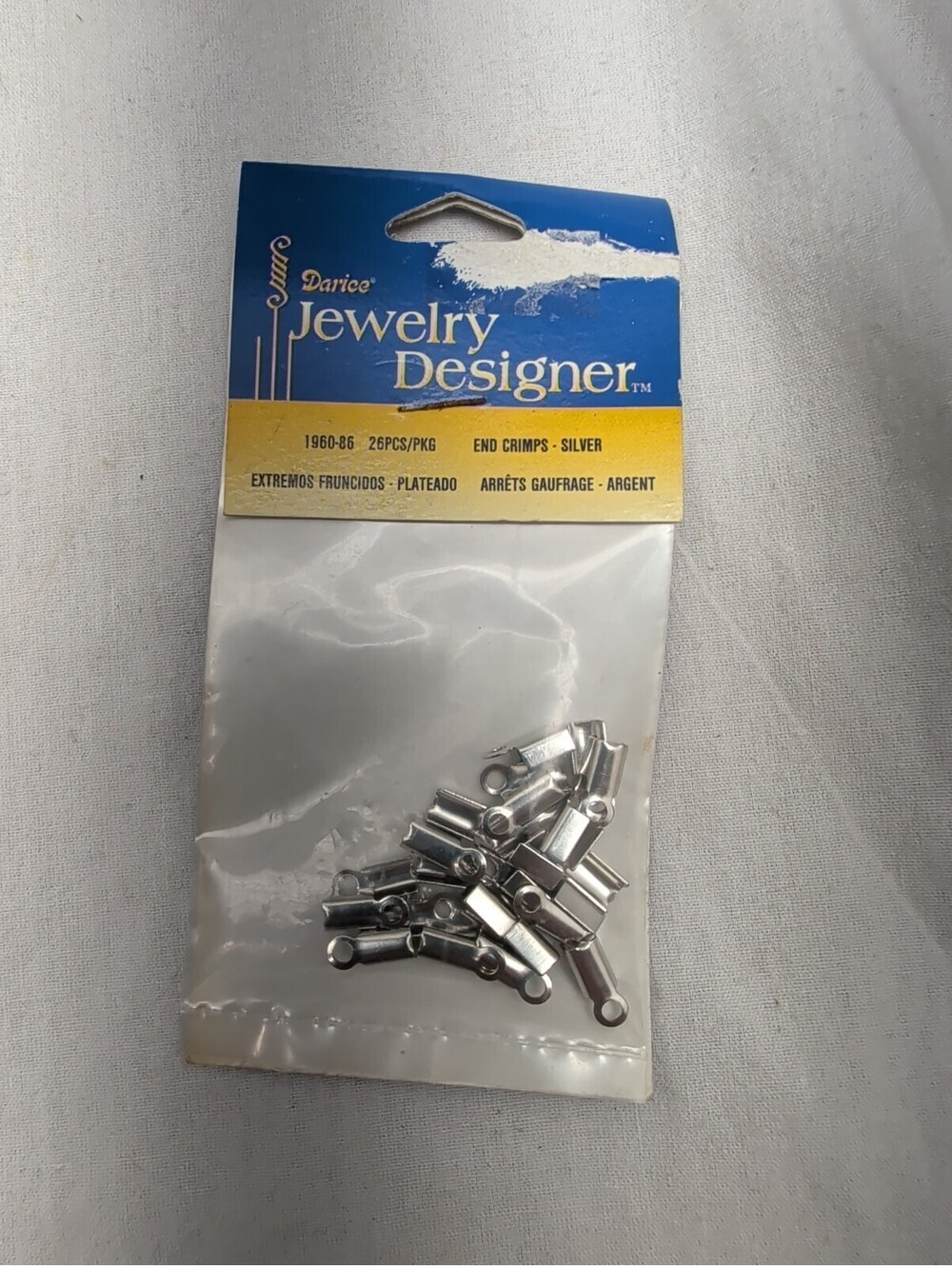 DARICE JEWELRY MAKING end crimp NECKLACE ENDS SILVER 1960-86